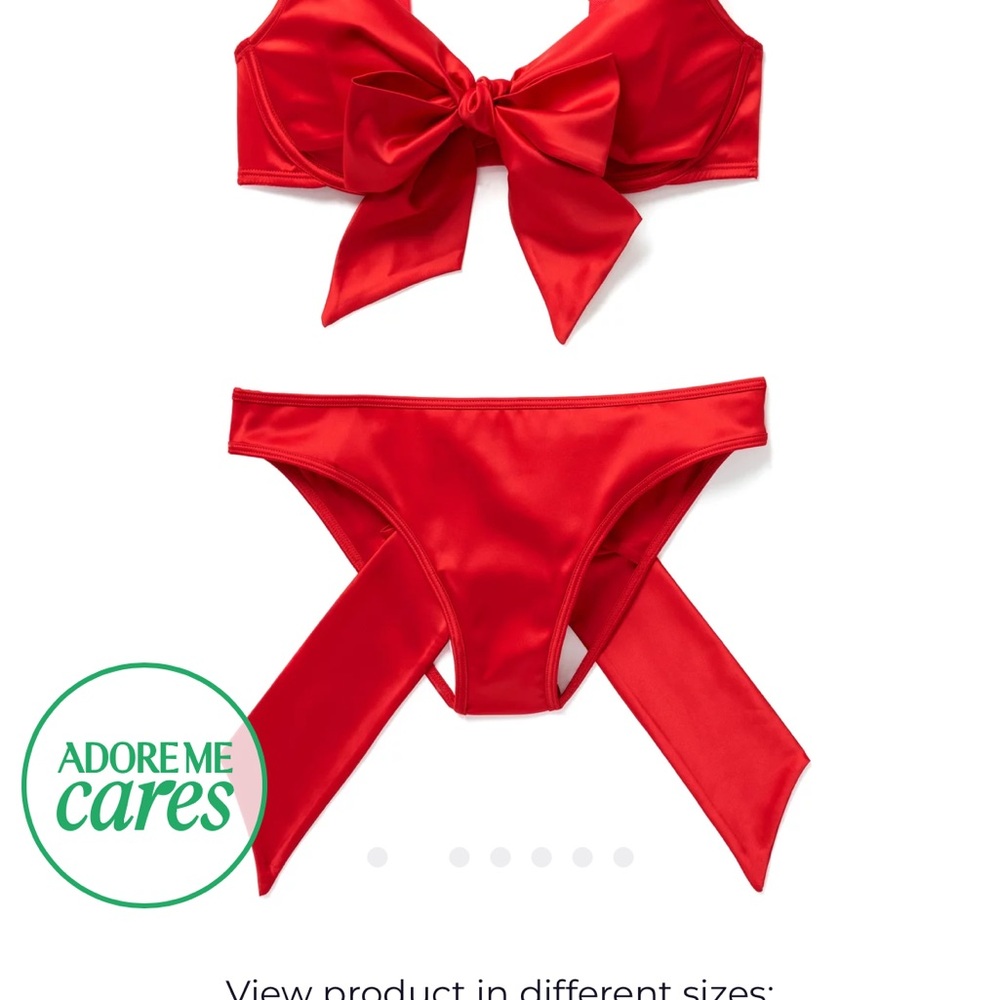 Vibrant Red Bikini Set with Bow